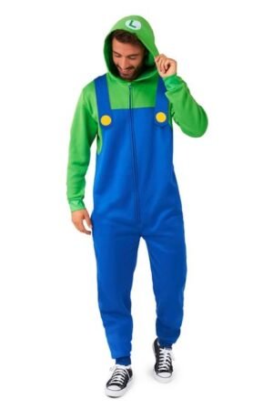Super Mario Bros. Luigi Costume Onesie for Adults